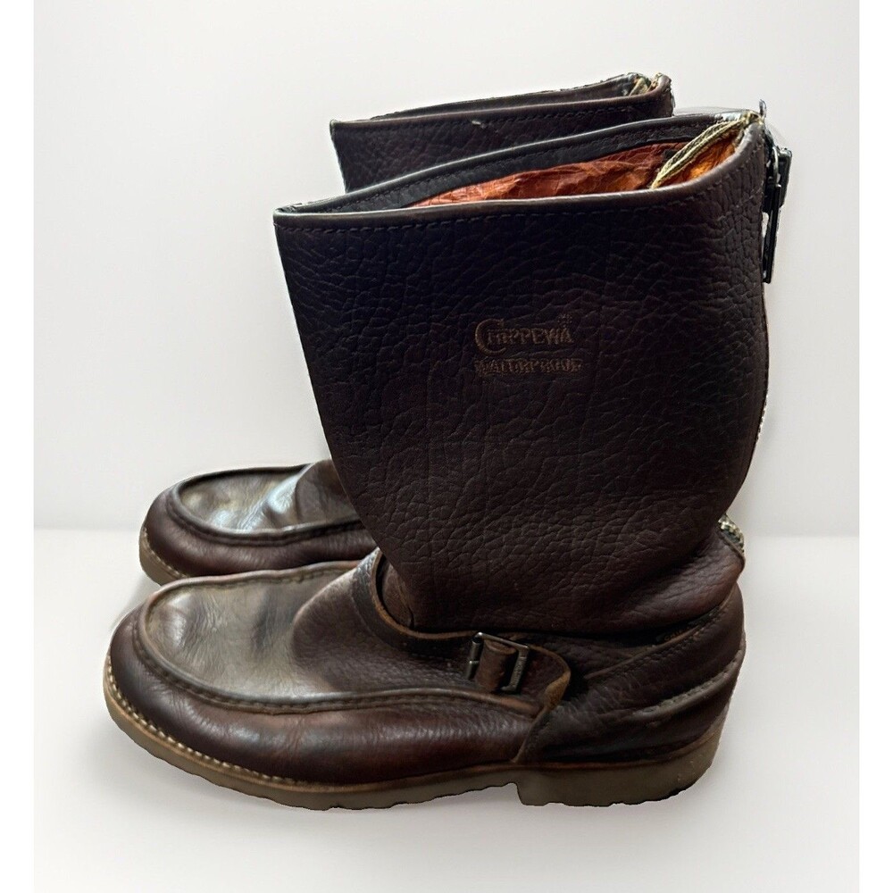 Chippewa 10" Briar Bison Mocc Toe Zipper Waterproof Boots Men's 11 M Brown EUC